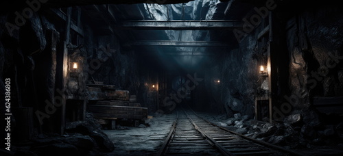 Fotografia Exploring an old abandoned coal or mineral mine