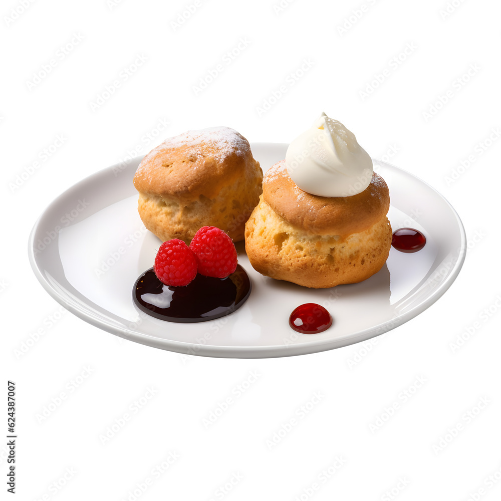 scones served on a plate with a clean background scones served on a plate with a clean background