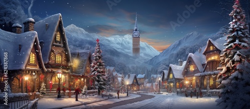 Illustration of Christmas background, AI Generated © kanate