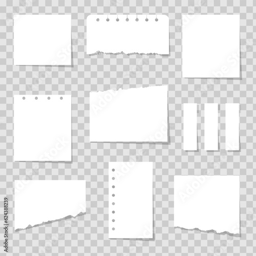 Paper scraps. Paper sheet vector set. Scraps of paper. Sheets for notes