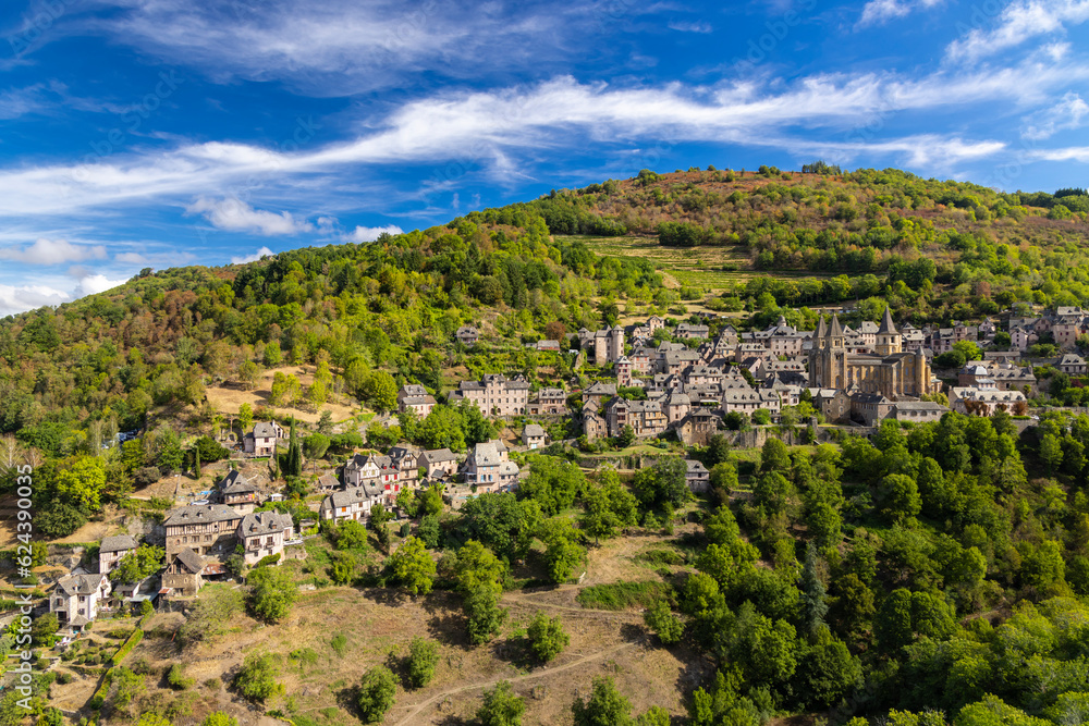 Fototapeta premium UNESCO village of Conques-en-Rouergue in Aveyron department, France