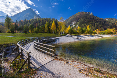 Naklejka na ścianę Jasna pond near Kranjska Gora, Triglavski national park, Slovenia