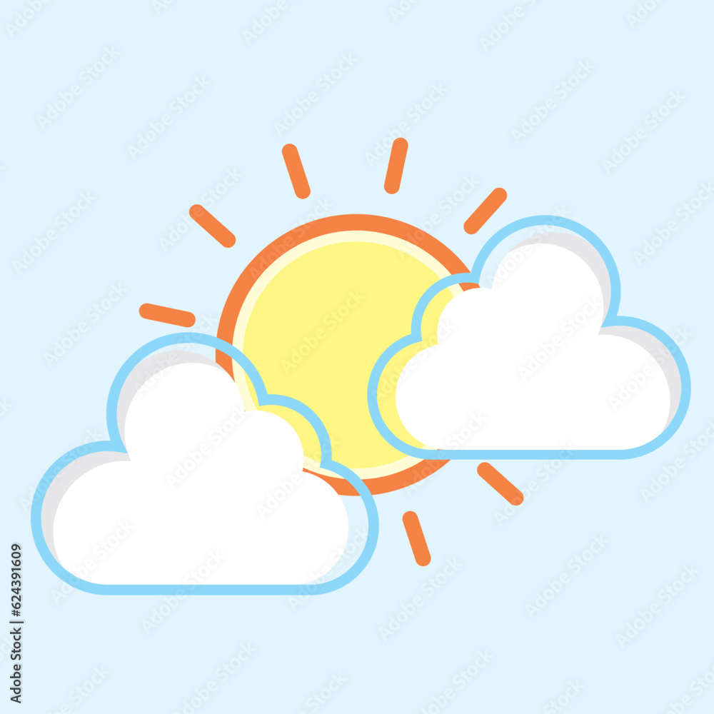 Sun sunny day cloudy weather meteorology illustration Sun sunny day cloudy weather meteorology illustration