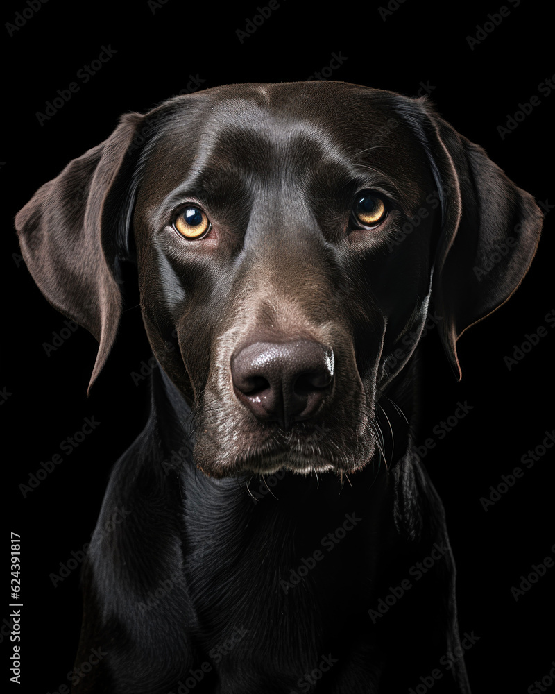 Generated photorealistic image of a labrador with yellow eyes Generated photorealistic image of a labrador with yellow eyes