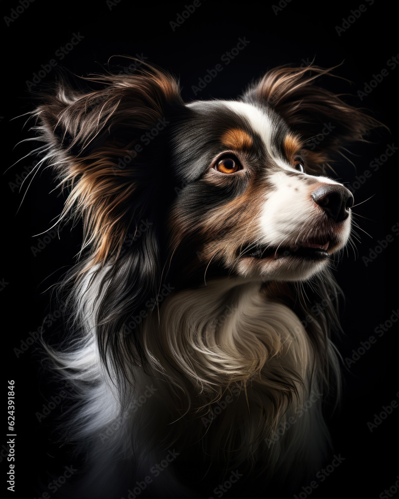 Naklejka premium Generated photorealistic portrait of the border collie