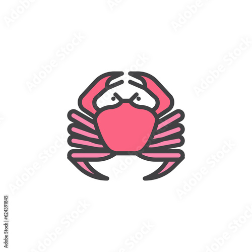 Crab seafood filled outline icon