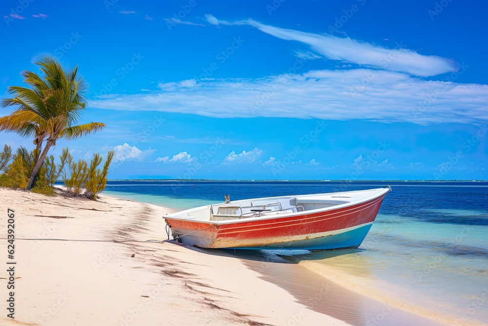 South Hole Sound Beach: Idyllic Caribbean Coastline in Little Cayman, Cayman Islands: Generative AI