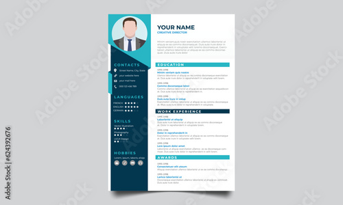 Modern and creative cv resume design template. Resume template for job applications. 