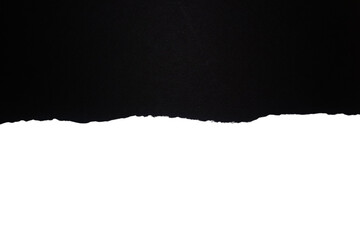 Torn a half sheet of black paper from the bottom. Vector template paper design. PNG