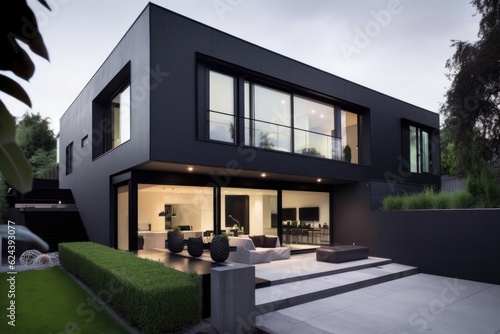 modern house with sleek exterior and minimalist design, created with generative ai © altitudevisual