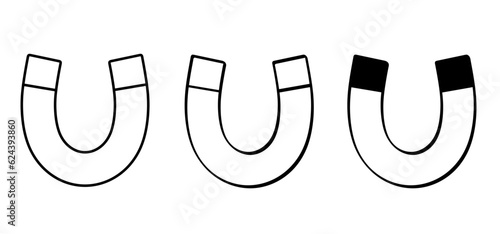 Magnetic field lines. lines around a bar magnet. polar magnet diagram or schemes. Electromagnetic field and magnetic force. Positive, negative or north to south pole, earth. attract, repel icon.