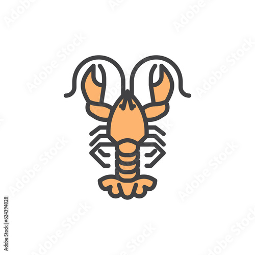 Lobster seafood filled outline icon