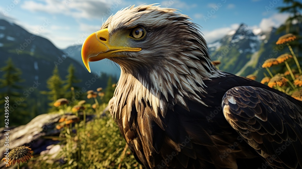 Fototapeta premium Big Eagle wildlife bird AI generated image