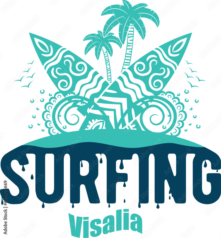 Naklejka premium Visalia US cities t-shirt designs. Vector illustration. T-Shirt Design United States Of America