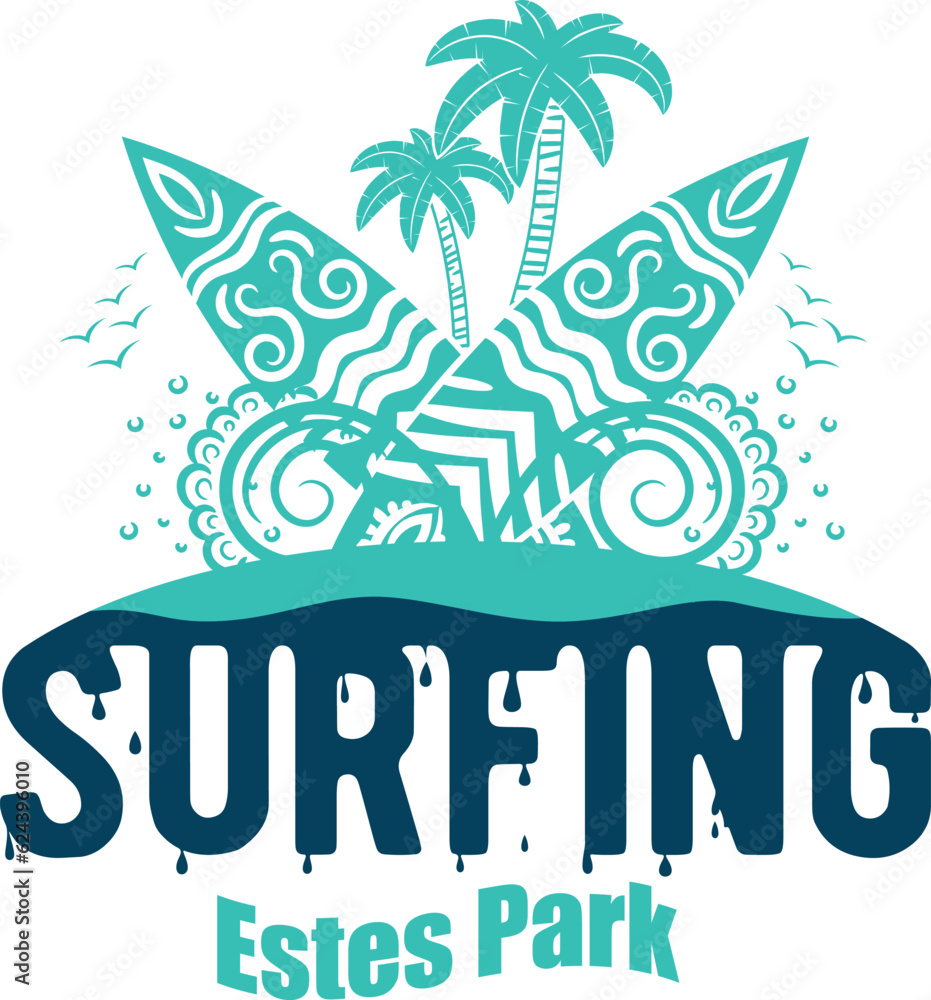 Naklejka premium Estes Park US cities t-shirt designs. Vector illustration. T-Shirt Design United States Of America