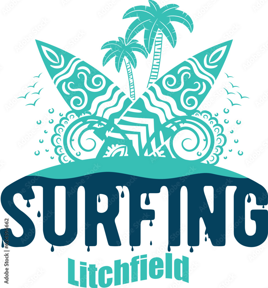 Naklejka premium Litchfield US cities t-shirt designs. Vector illustration. T-Shirt Design United States Of America