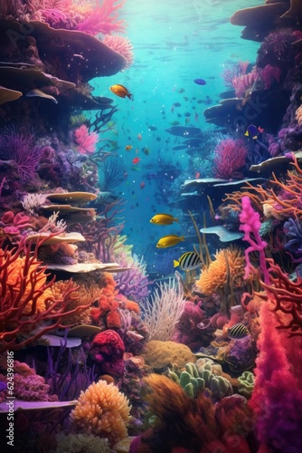 vibrant underwater coral reef scene  created with generative ai