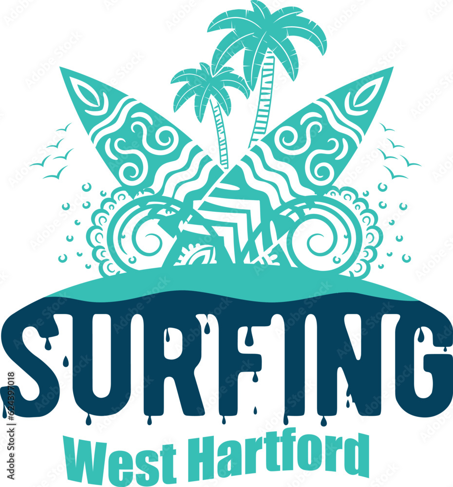 Naklejka premium West Hartford US cities t-shirt designs. Vector illustration. T-Shirt Design United States Of America