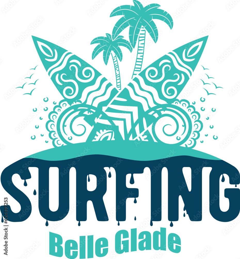 Naklejka premium Belle Glade US cities t-shirt designs. Vector illustration. T-Shirt Design United States Of America