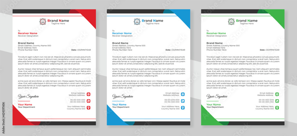Obraz premium Professional and Modern Business Letterhead Template Design .