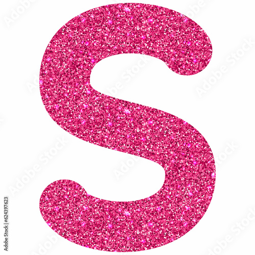 Letter S in pink for decoration.