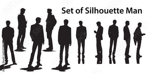 Set of silhouette People vector illustration. People vector design. People art.