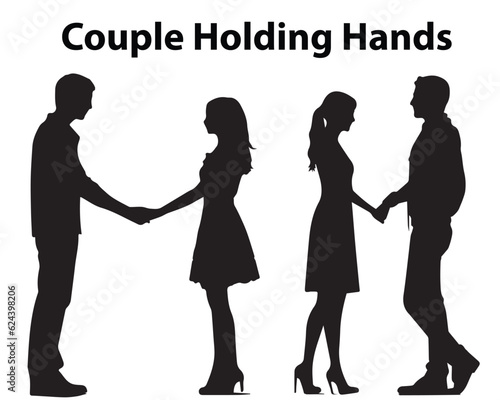 A couple of silhouette hands vector illustrations. Set of silhouette vector illustrations.