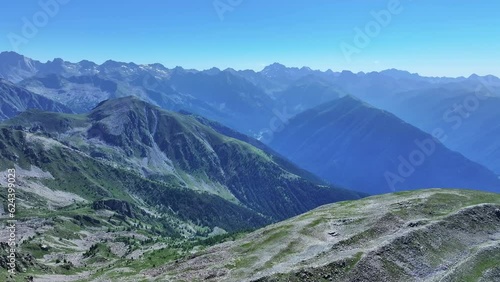 Mercantour national park in french Alps seen from the sky