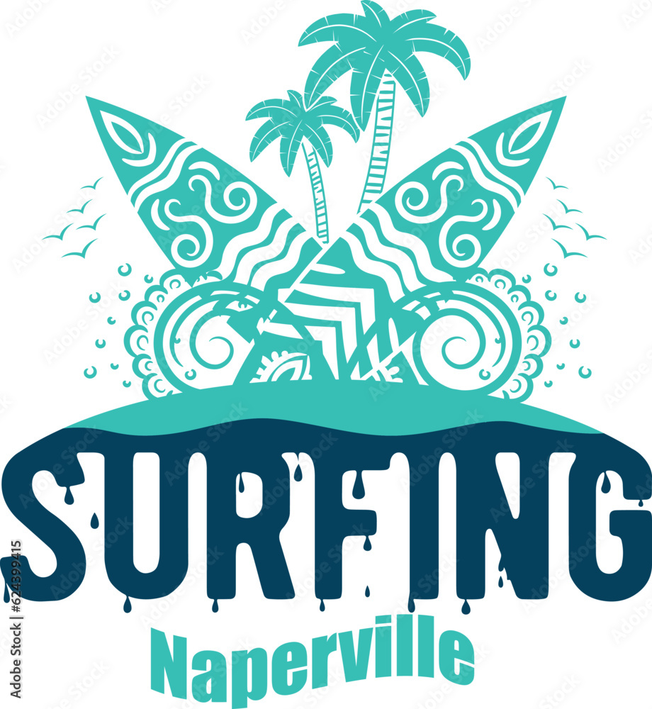 Naklejka premium Naperville US cities t-shirt designs. Vector illustration. T-Shirt Design United States Of America