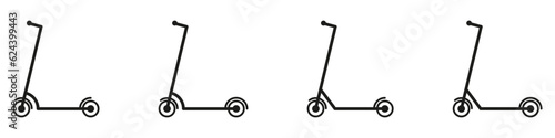 Electric scooter icons. Vector scooter icon set.