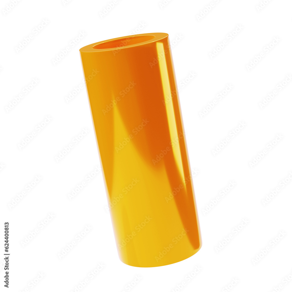 3d shape metallic golden pipe. Realistic geometric glossy gold template design illustration. Minimalist mockup isolated transparent png 3d shape metallic golden pipe. Realistic geometric glossy gold template design illustration. Minimalist mockup isolated transparent png