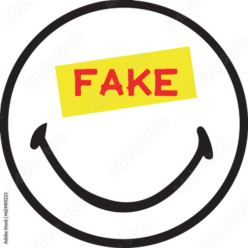 illustration emoticon fake smile