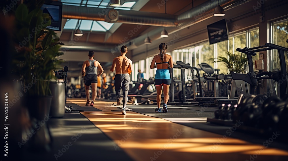 Fototapeta premium Fitness sport center indoor view