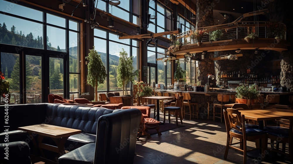 Fototapeta premium Interior of cozy restaurant with Contemporary design