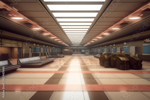 empty baggage claim area with modern design, created with generative ai