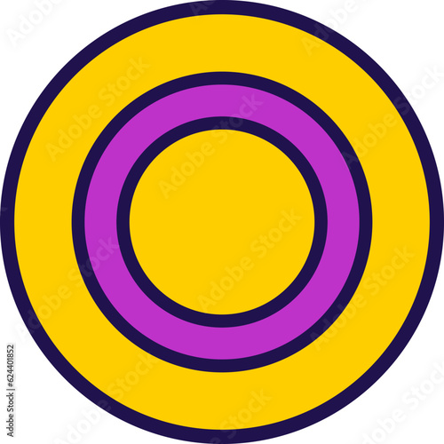 Intersex LGBT Pride Flag Festive Circle Badge photo