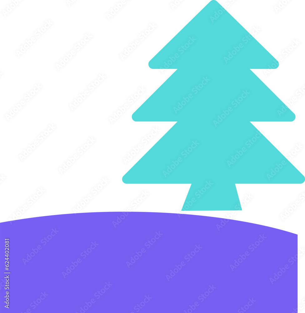 Solid Camping Fir Tree Simple Flat Icon