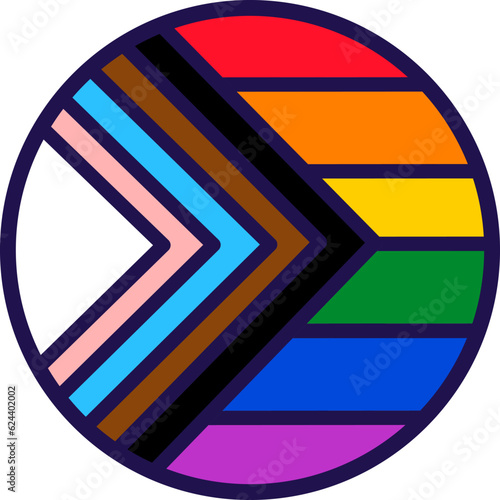 Progress LGBT Pride Flag Festive Circle Badge