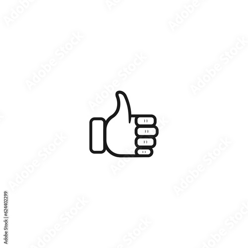 Thumbs up or like outline vector icon .