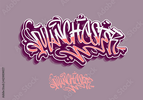Manchester UK Graffiti Tagging Style Aesthetic Hand Lettering Vector 