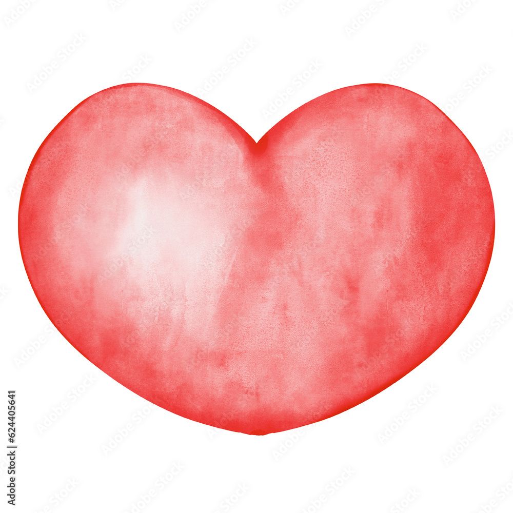 cute heart watercolor painting 