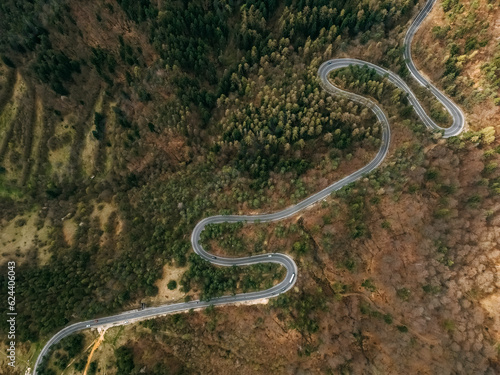serpentine road top view
