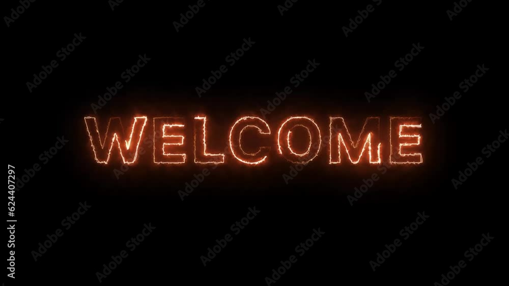 animated of welcome text with solar effect