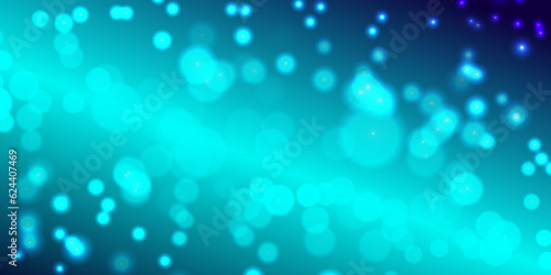Abstract blue festive bokeh light background. Holiday concept and celebration background 