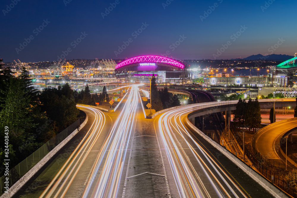 Seattle Freeway in the Evening