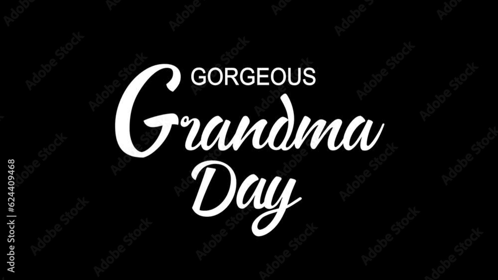 National Grandma Day Animation on Black Background. Great for
