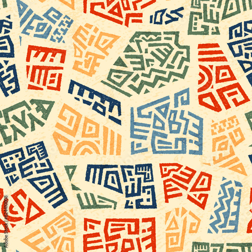 Hand drawn abstract seamless pattern, ethnic background, african style - great for textiles, banners, wallpapers, wrapping - vector design