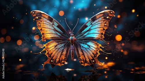 Abstract Colorful butterfly flying AI generated image © orendesain99