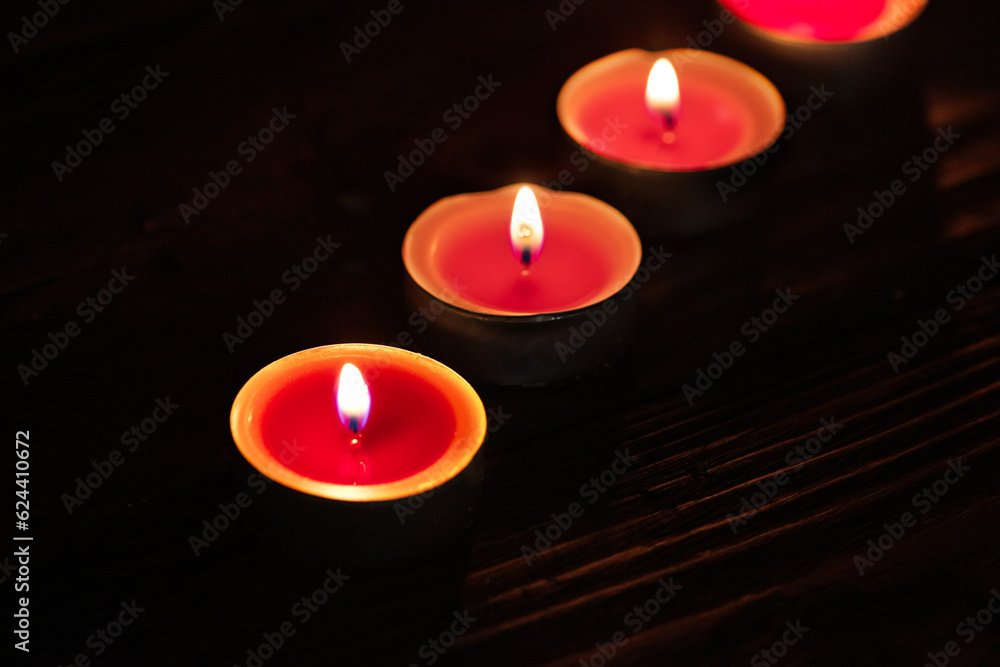 Romantic candlelight love on dark backdrop