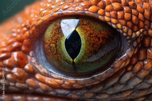 close-up of a lizards eye during shedding process, created with generative ai